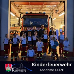 Mehr über den Artikel erfahren Erfolgreiche Abnahme des Kinderfeuerwehrabzeichens TATZE in Hüttengesäß